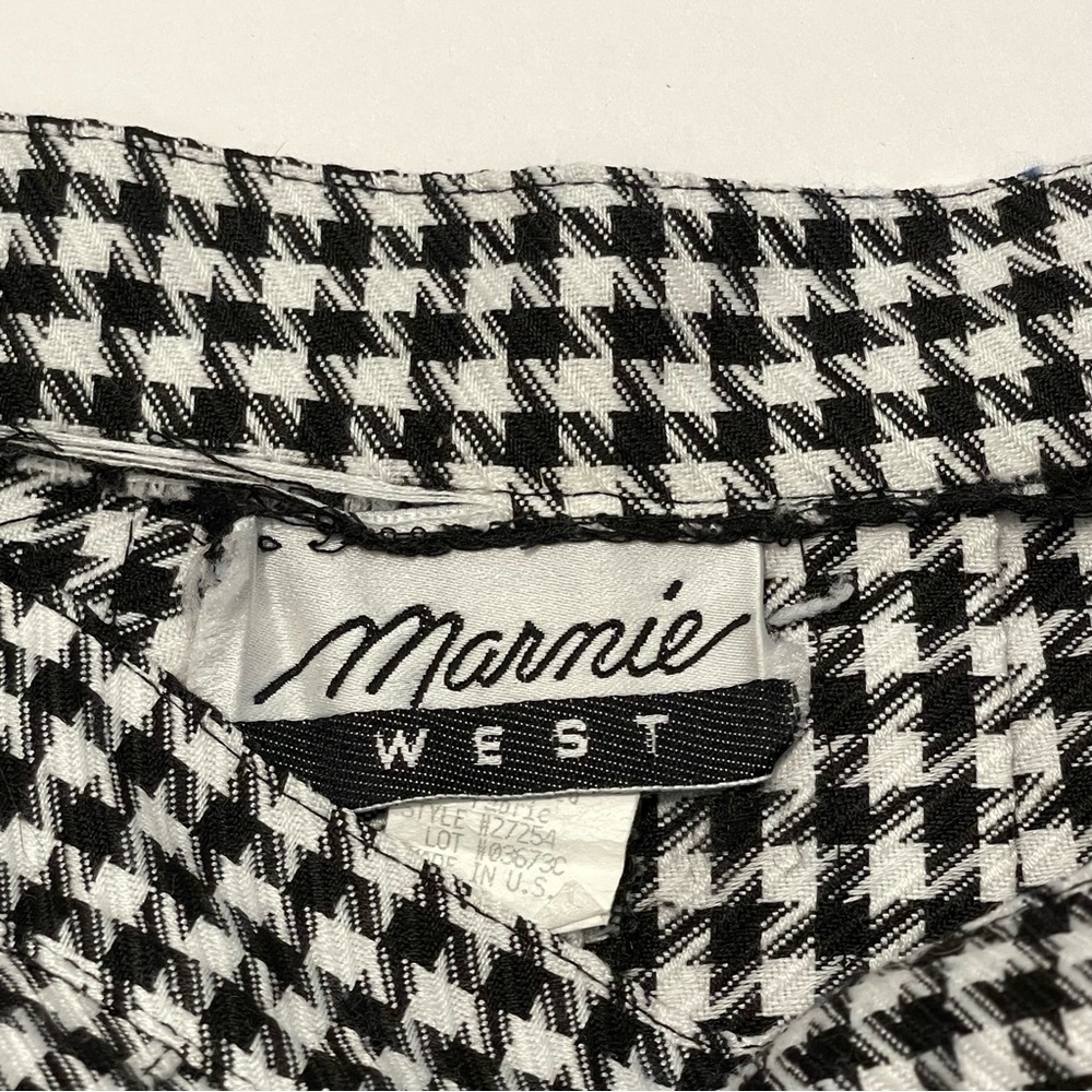 Vintage Marnie West Classic Black and White Houndstooth Skirt Size 11 (28in.) - Picture 10 of 11